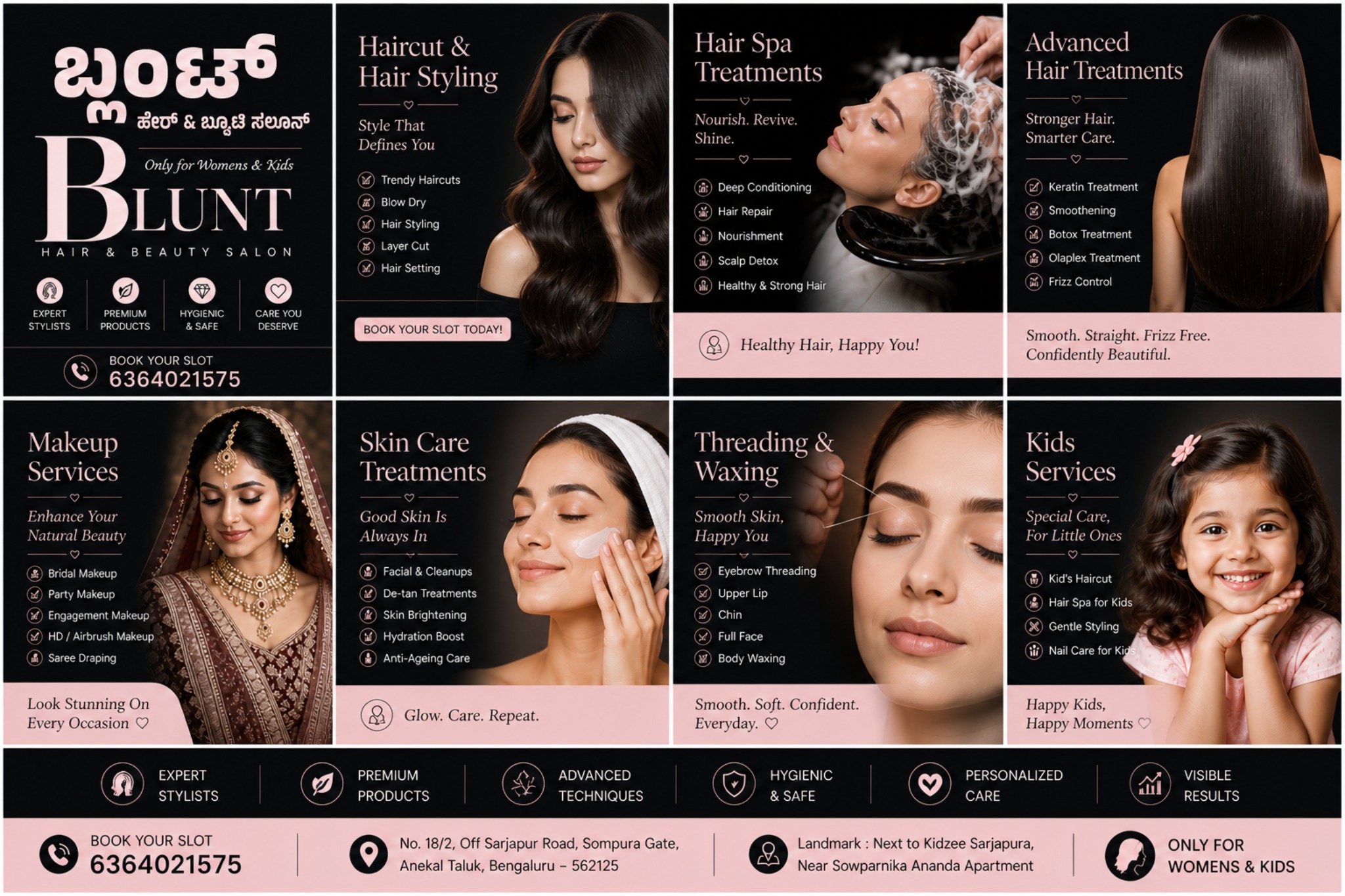 BLUNT Salon Services - Haircut, Hair Spa, Makeup, Skin Care, Threading, Kids Services